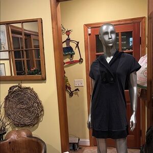 Free people Black Short-Sleeve Hooded Tunic Dress